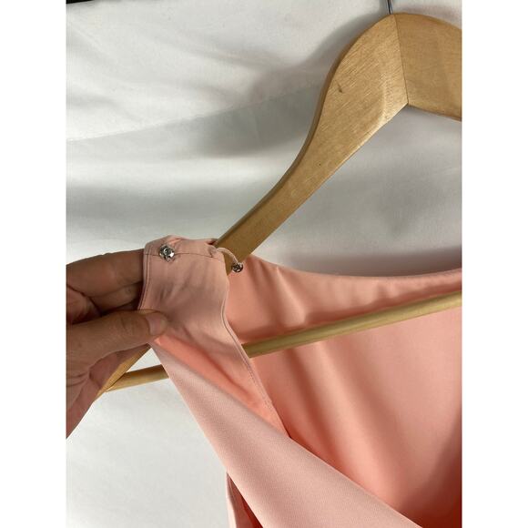 Eliza J Pink Sleeveless Cascading Ruffle Gown Size 8 - Picture 6 of 6